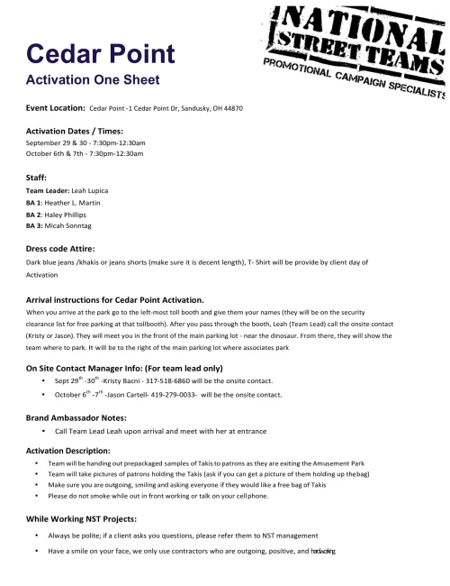 Ceedar point activation 1