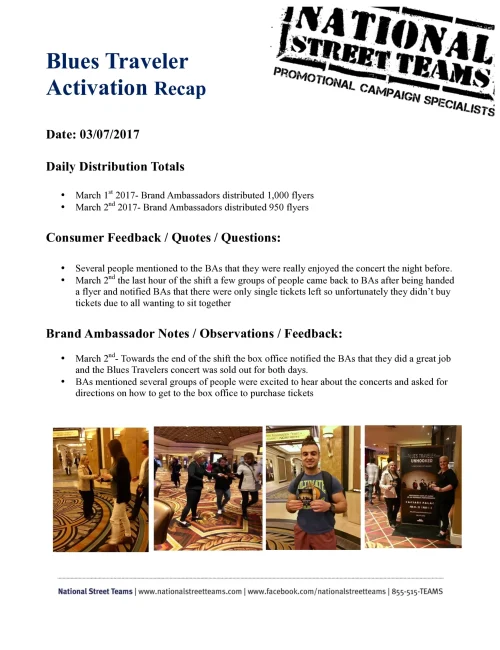 Blues Traveler Activation Recap 030717
